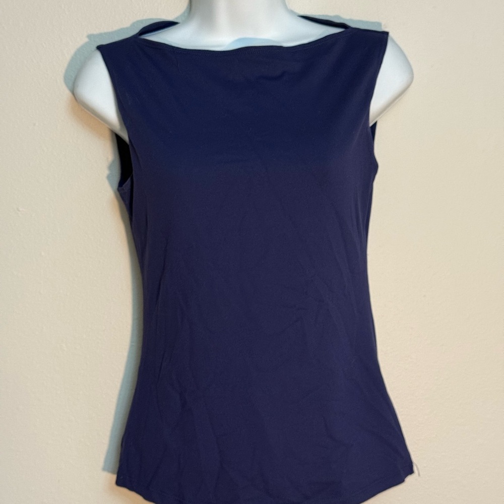 Elegant Navy Sleeveless Women's Tank Top